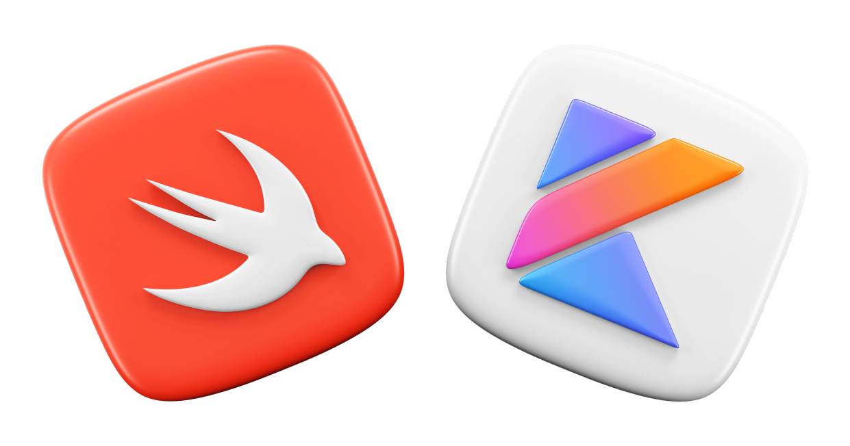 Kotlin & Swift 3D logos